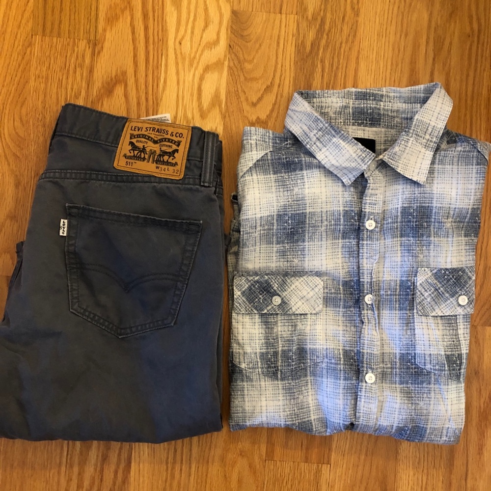 PacSun Faded Plaid Button Down
